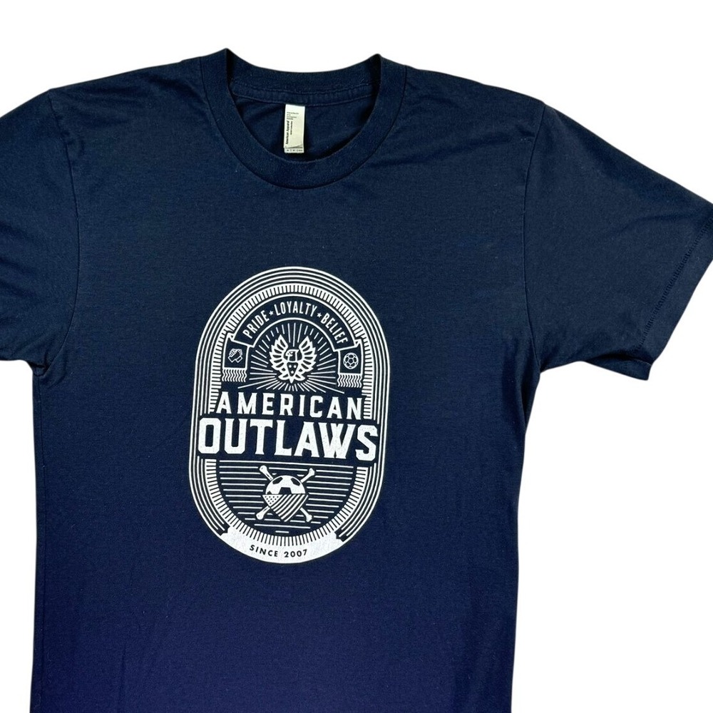 American Outlaws Shirt Unisex S Blue Soccer Fan Graphic Tee USMNT USWNT Football